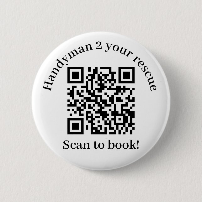 Scan to book Handyman QR code 2 Inch Round Button (Front)