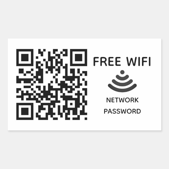 Scan to connect Free Wifi Business qr code sign in Sticker (Front)