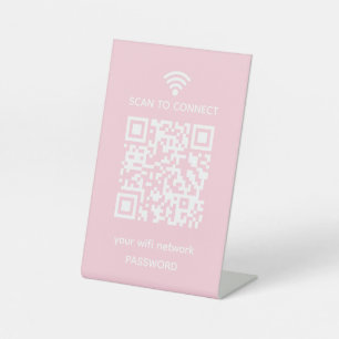 Scan to connect Guest Wifi Network qr code Pedestal Sign