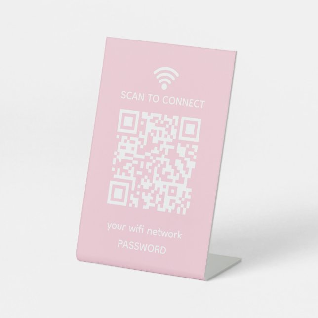 Scan to connect Guest Wifi Network qr code Pedestal Sign (Front)