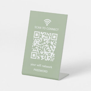 Scan to connect Guest Wifi Network qr code Pedestal Sign