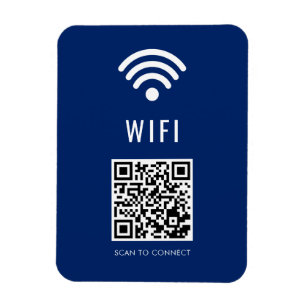 Scan to Connect Navy WiFi Magnet with QR Code