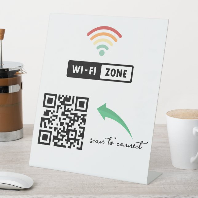 Scan to Connect QR Code Internet Wifi Network Pedestal Sign (In SItu)