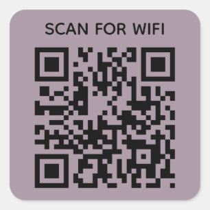 Scan to connect Wifi QR Code Modern Dusty Mauve Square Sticker