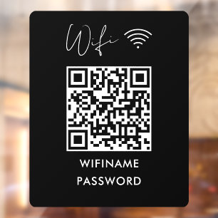 Scan To Connect Wifi Qr Code Password Black Window Cling