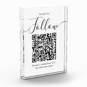 Scan to Follow QR Code Business Company Name Photo Block