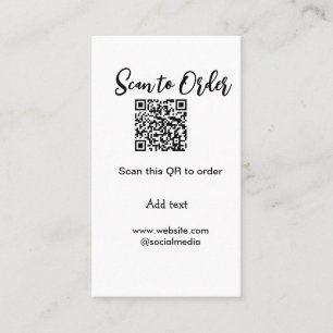 Scan to order scan QR code add website email Business Card