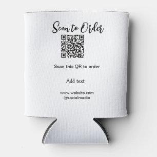 Scan to order scan QR code add website email Can Cooler