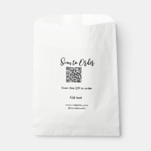 Scan to order scan QR code add website email Favour Bag