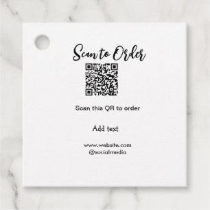 Scan to order scan QR code add website email Favour Tags