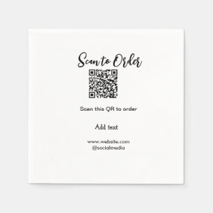 Scan to order scan QR code add website email Napkin