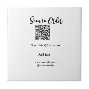 Scan to order scan QR code add website email  Tile