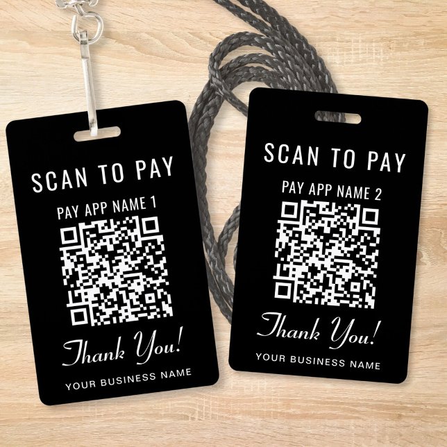 Scan to Pay 2 Payment QR Codes Black Badge (Scan to Pay 2 Payment QR Codes Social Media Badge)