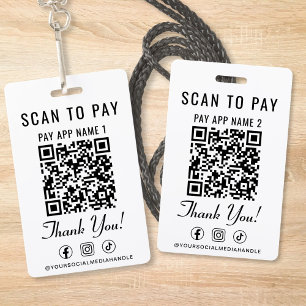 Scan to Pay 2 Payment QR Codes Social Media Badge