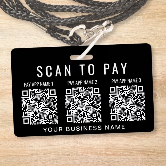 Scan to Pay 3 QR Codes Business Badge (Scan to Pay 3 QR Codes Business Badge)