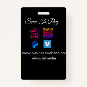 scan to pay add logo q r code paypal venmo details badge