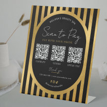 Scan to Pay Black & Gold Modern Payment 3 QR Codes