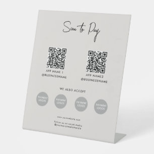 Scan to Pay Business Contactless Payment QR Code Pedestal Sign