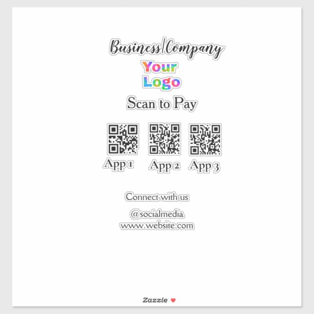 Scan to pay business logo Q R code social media  (Sheet)