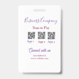 Scan to pay business logo Q R code social media Badge
