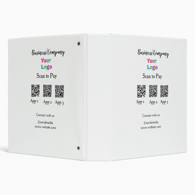 Scan to pay business logo Q R code social media  Binder (Background)