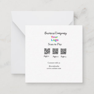 Scan to pay business logo Q R code social media  Card