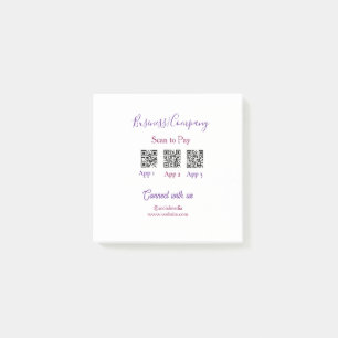 Scan to pay business logo Q R code social media Post-it Notes
