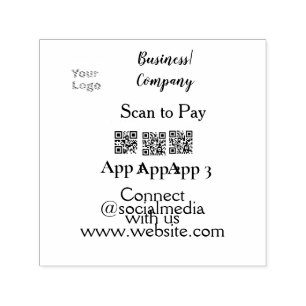 Scan to pay business logo Q R code social media Self-inking Stamp