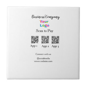 Scan to pay business logo Q R code social media Tile