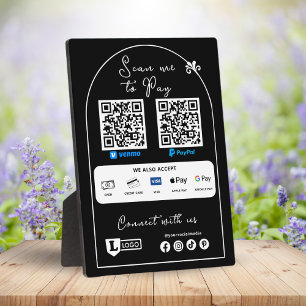 Scan To Pay Business Sign with Logo QR Code Plaque