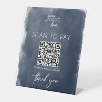 Scan to pay elegant blue business sign