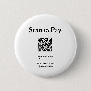 Scan to pay for order QR code add website social m 2 Inch Round Button