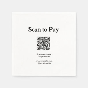 Scan to pay for order QR code add website social m Napkin