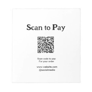 Scan to pay for order QR code add website social m Notepad