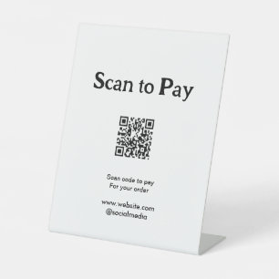 Scan to pay for order QR code add website social m Pedestal Sign