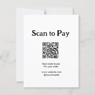Scan to pay for order QR code add website social m Postcard