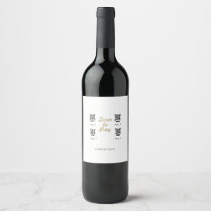 scan to pay order detail QR code orange pastel bus Wine Label