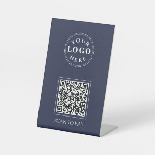 Scan to Pay Pedestal Sign with QR Code & Logo