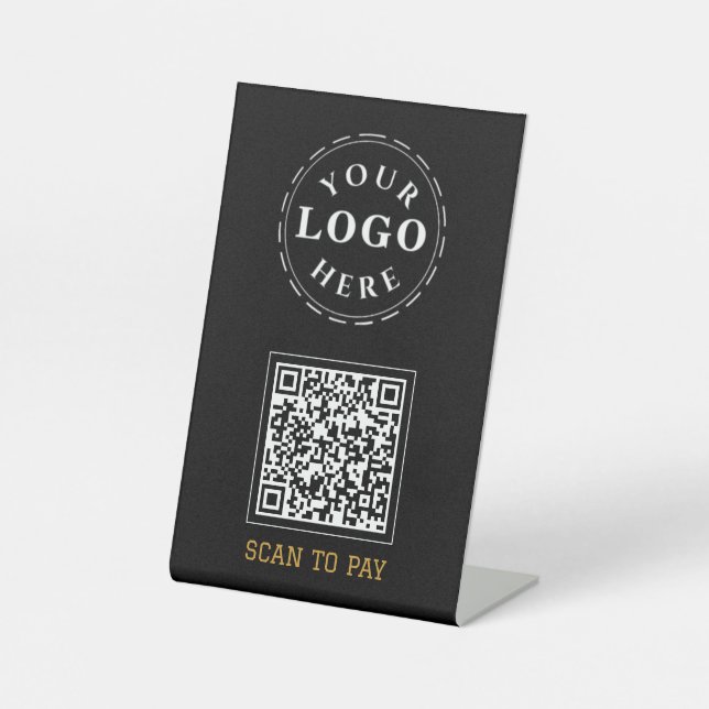 Scan to Pay Pedestal Sign with QR Code & Logo (Front)