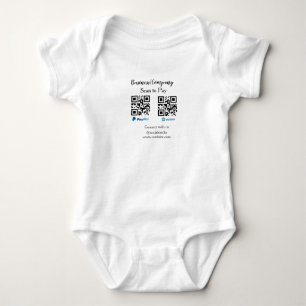 Scan to pay q r code paypal venmo add your website baby bodysuit