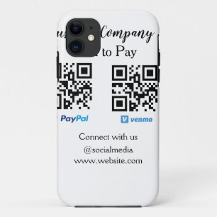 Scan to pay q r code paypal venmo add your website iPhone 11 case