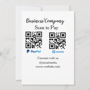 Scan to pay q r code paypal venmo add your website invitation