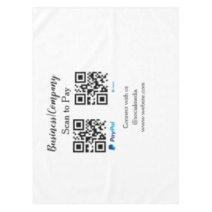 Scan to pay q r code paypal venmo add your website tablecloth