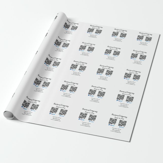 Scan to pay q r code paypal venmo add your website wrapping paper (Unrolled)