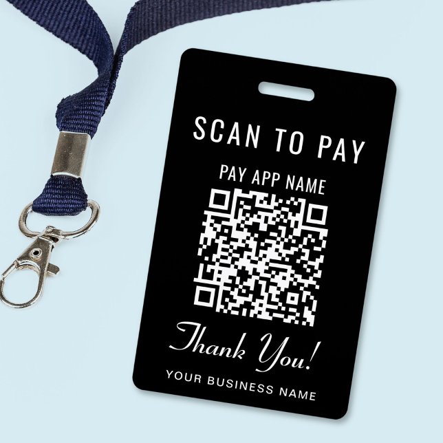 Scan to Pay QR Code Black Badge (Scan to Pay 2 Payment QR Codes Social Media Badge)