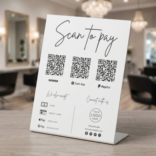 Scan To Pay QR Code Business Pedestal Sign (Creator Uploaded)