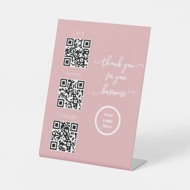 Scan to pay QR Code Contactless Sign for Salon (Front)