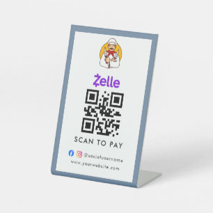 Scan to Pay QR Code Sign Zelle Restaurant