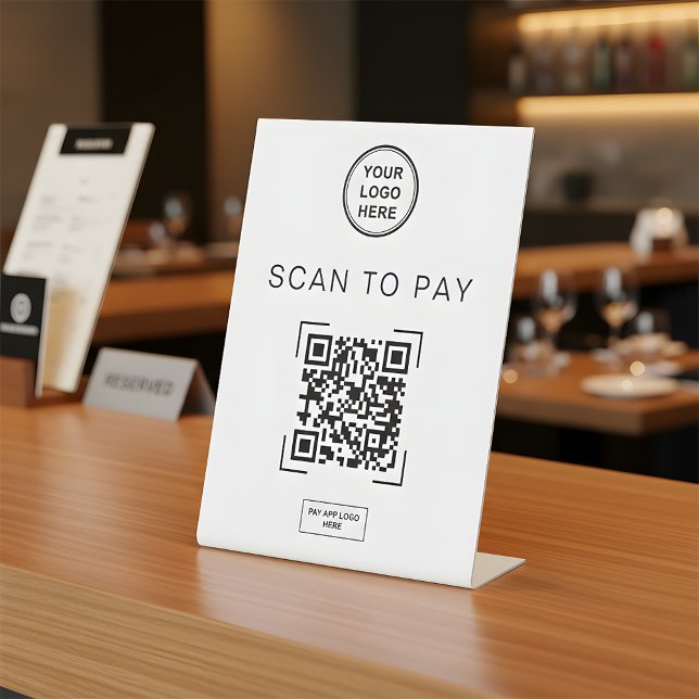 Scan to Pay QR Code Table Sign | Digital Payment (Creator Uploaded)