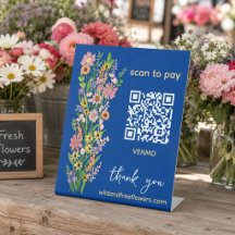 SCAN TO PAY QR Florist Handpainted Flowers Market 
